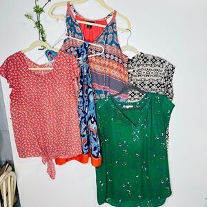 Mixed Blouse Bundle 5 florals bright colors